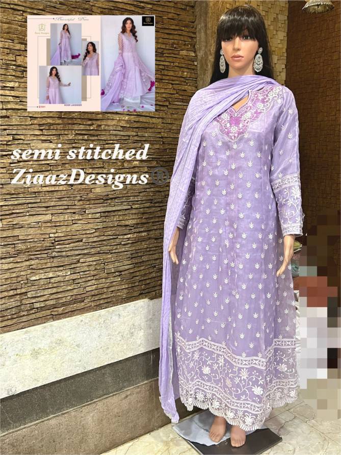 Ziaaz Designs Noor Lavender Festive Wear Designer Pakistani Salwar Kameez